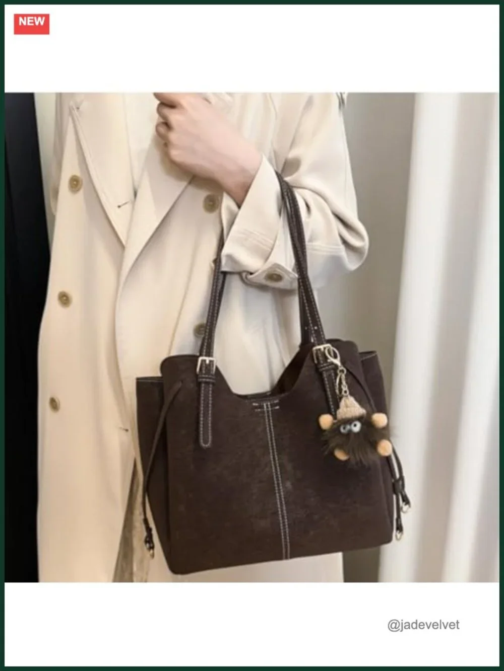 3 Compartment Faux Leather Hobo Satchel Work Bag with Wallet